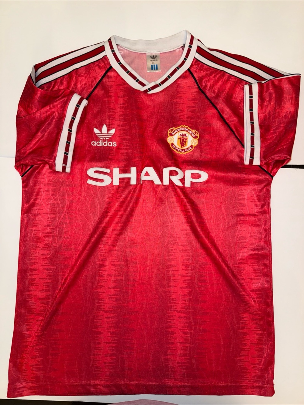 Adidas Manchester United Red ‘SHARP’ / 1990-1992 Home Jersey (XL)